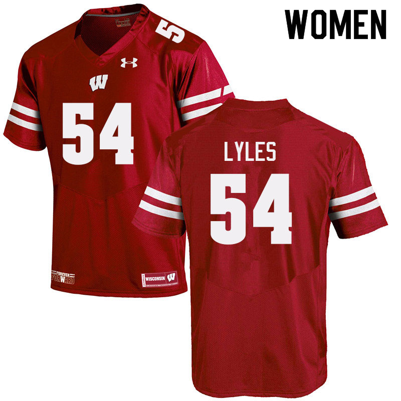 Wisconsin Badgers Women's #54 Kayden Lyles NCAA Under Armour Authentic Red College Stitched Football Jersey HB40E65IJ
